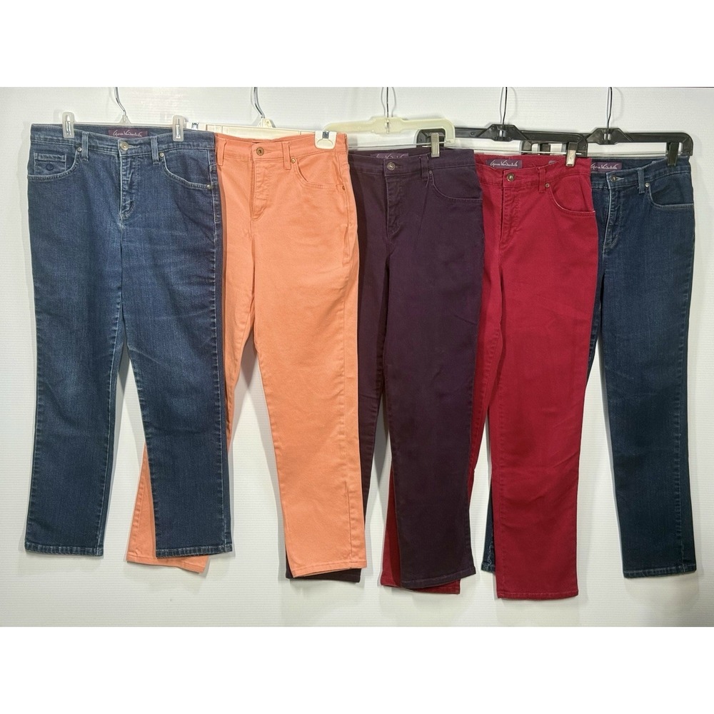 5 pc Womens Gloria Vanderbilt Amanda Jeans Lot/Bundle Size 6 - Multicolored EUC